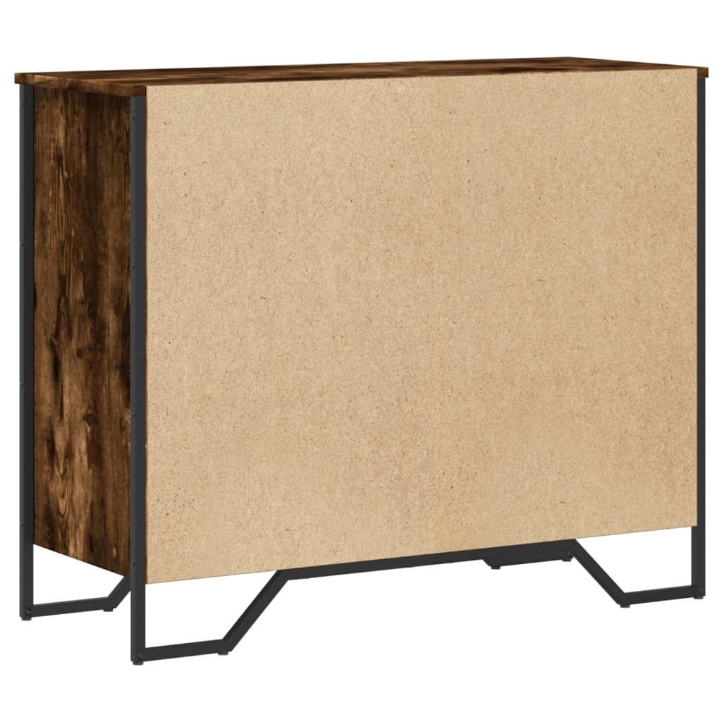 vidaXL Chest of Drawers Smoked Oak 91x35.5x74.5 cm Engineered wood 6