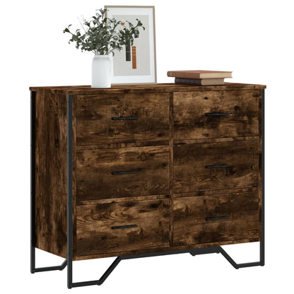 vidaXL Chest of Drawers Smoked Oak 91x35.5x74.5 cm Engineered wood 1