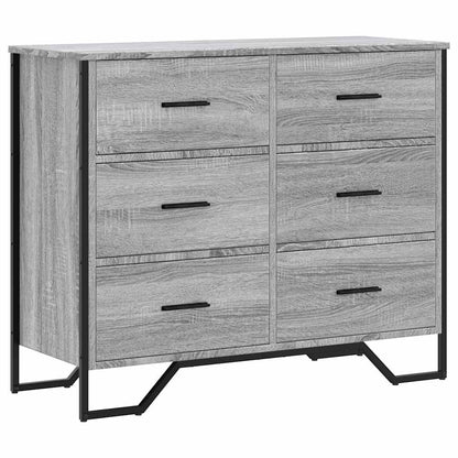 vidaXL Chest of Drawers Grey Sonoma 91x35.5x74.5 cm Engineered wood 2