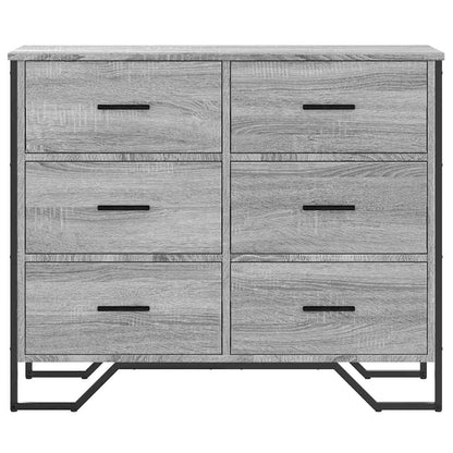 vidaXL Chest of Drawers Grey Sonoma 91x35.5x74.5 cm Engineered wood 4