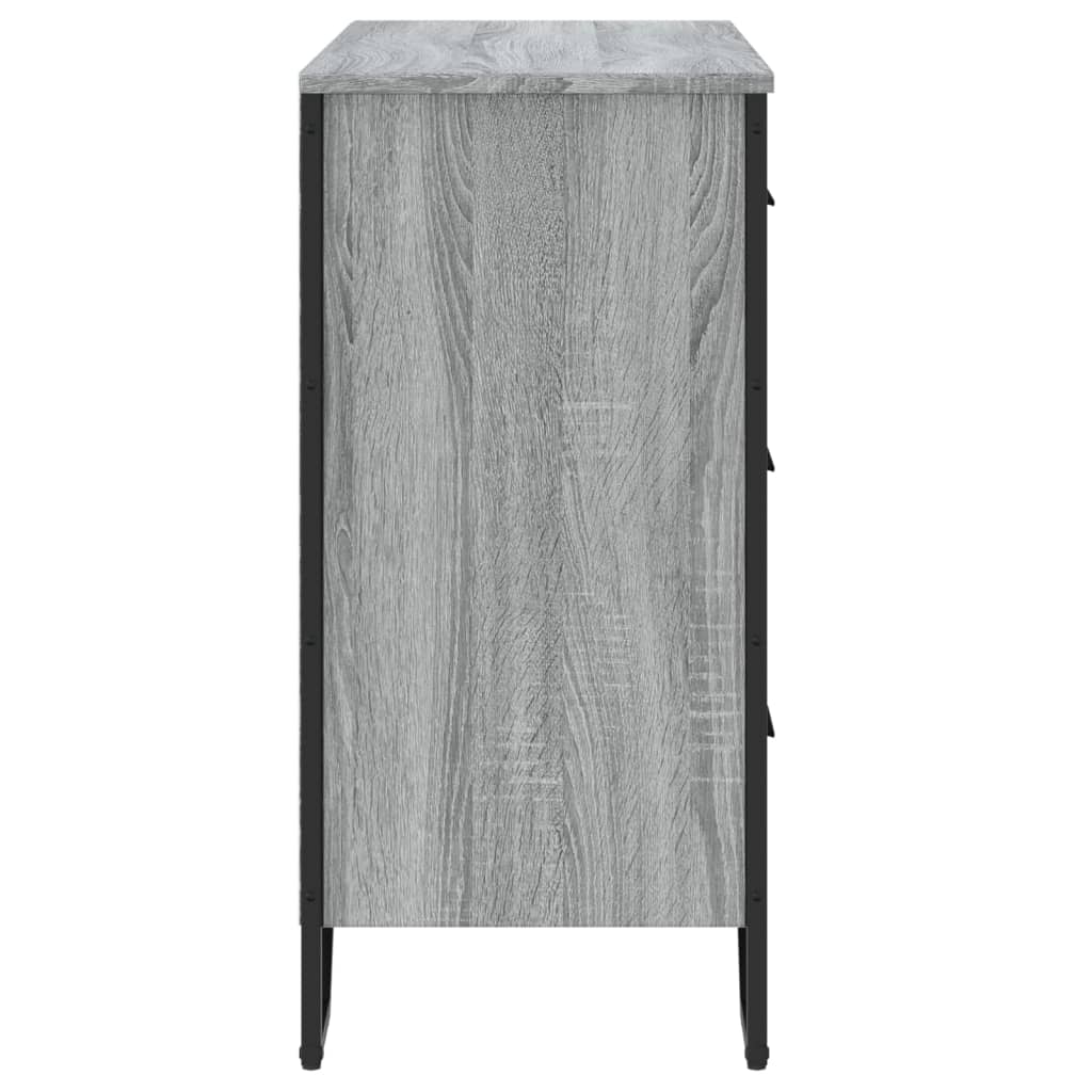 vidaXL Chest of Drawers Grey Sonoma 91x35.5x74.5 cm Engineered wood 5