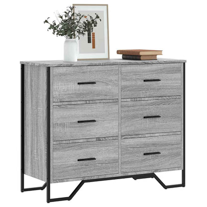 vidaXL Chest of Drawers Grey Sonoma 91x35.5x74.5 cm Engineered wood 1