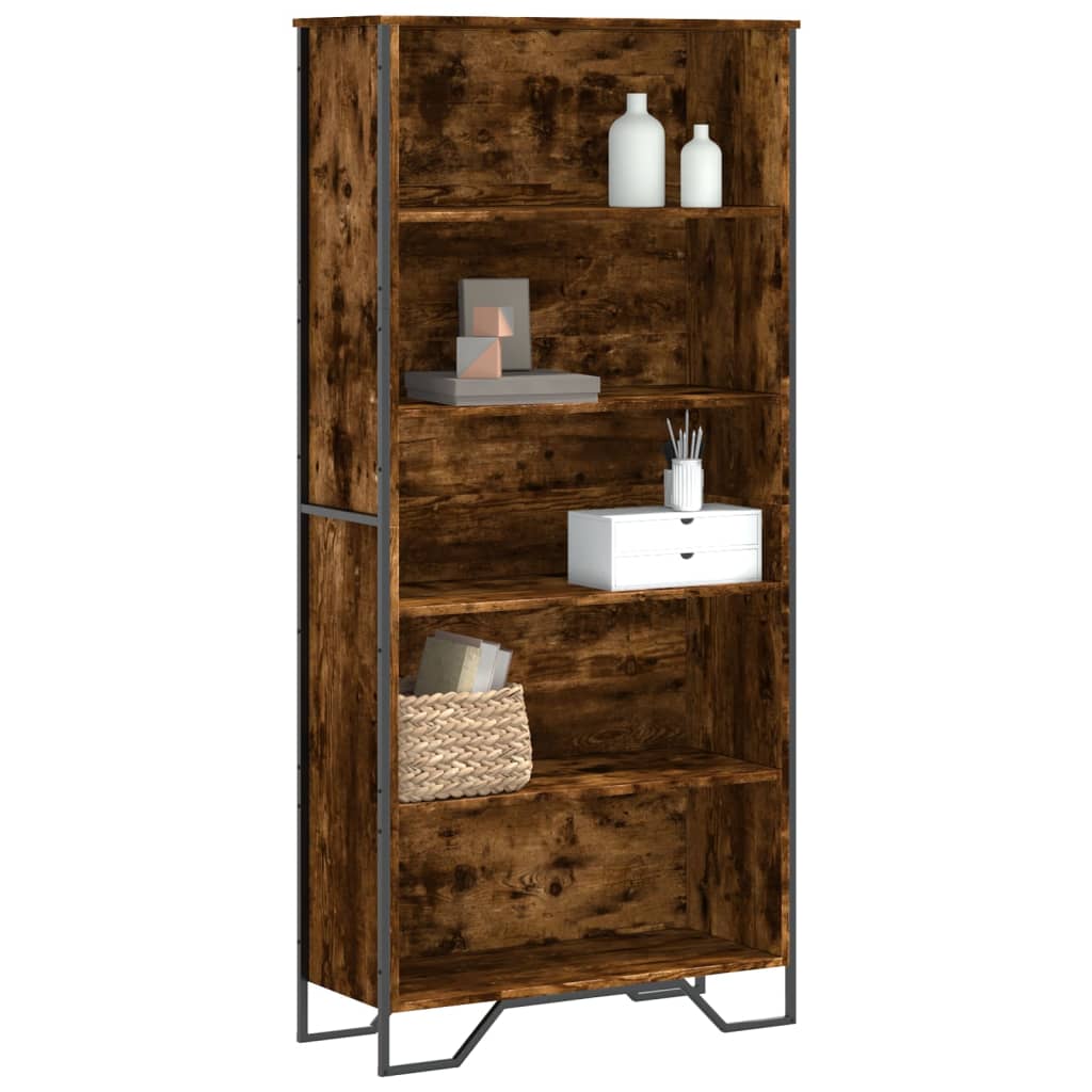 vidaXL Book Cabinet Smoked Oak 80x31x169 cm Engineered wood 1