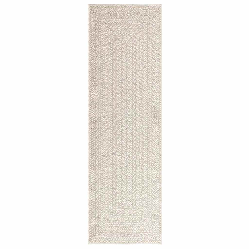 vidaXL Rug ZIZUR Cream 80x250 cm Jute Look Indoor and Outdoor 3