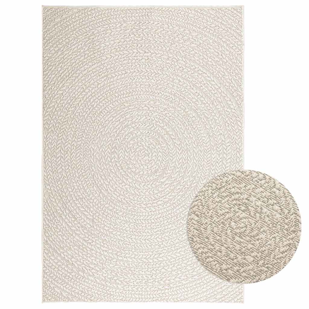 vidaXL Rug ZIZUR Cream 120x170 cm Jute Look Indoor and Outdoor 1