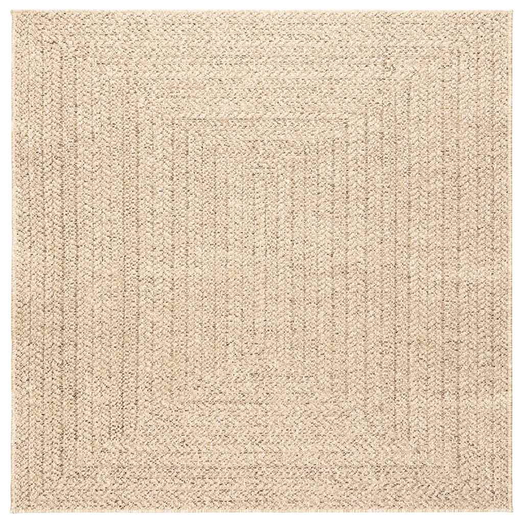 vidaXL Rug ZIZUR Beige 120x120 cm Jute Look Indoor and Outdoor 2