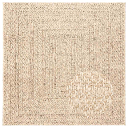 vidaXL Rug ZIZUR Beige 120x120 cm Jute Look Indoor and Outdoor 4