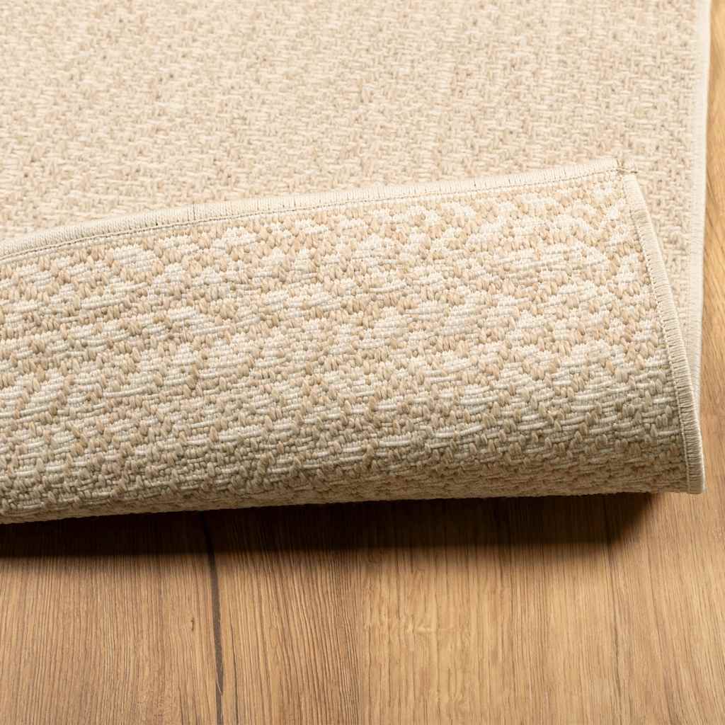 vidaXL Rug ZIZUR Beige 120x120 cm Jute Look Indoor and Outdoor 5
