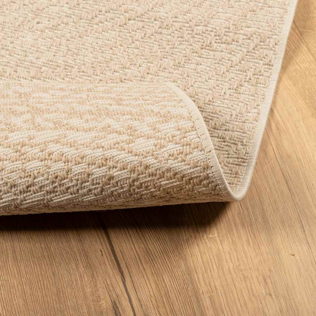 vidaXL Rug ZIZUR Beige 120x120 cm Jute Look Indoor and Outdoor 4