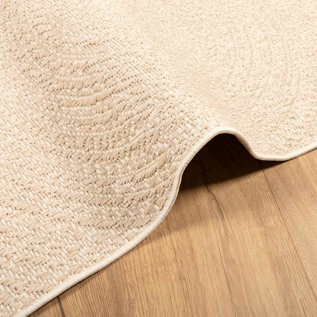 vidaXL Rug ZIZUR Beige 120x120 cm Jute Look Indoor and Outdoor 5