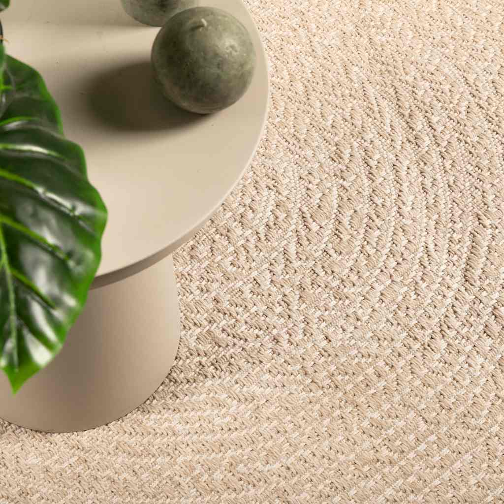 vidaXL Rug ZIZUR Beige 120x120 cm Jute Look Indoor and Outdoor 1