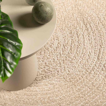 vidaXL Rug ZIZUR Beige 120x120 cm Jute Look Indoor and Outdoor 1
