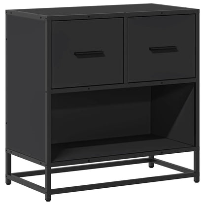 vidaXL Bedside Cabinet Black 60x31x60 cm Engineered Wood and Metal 2