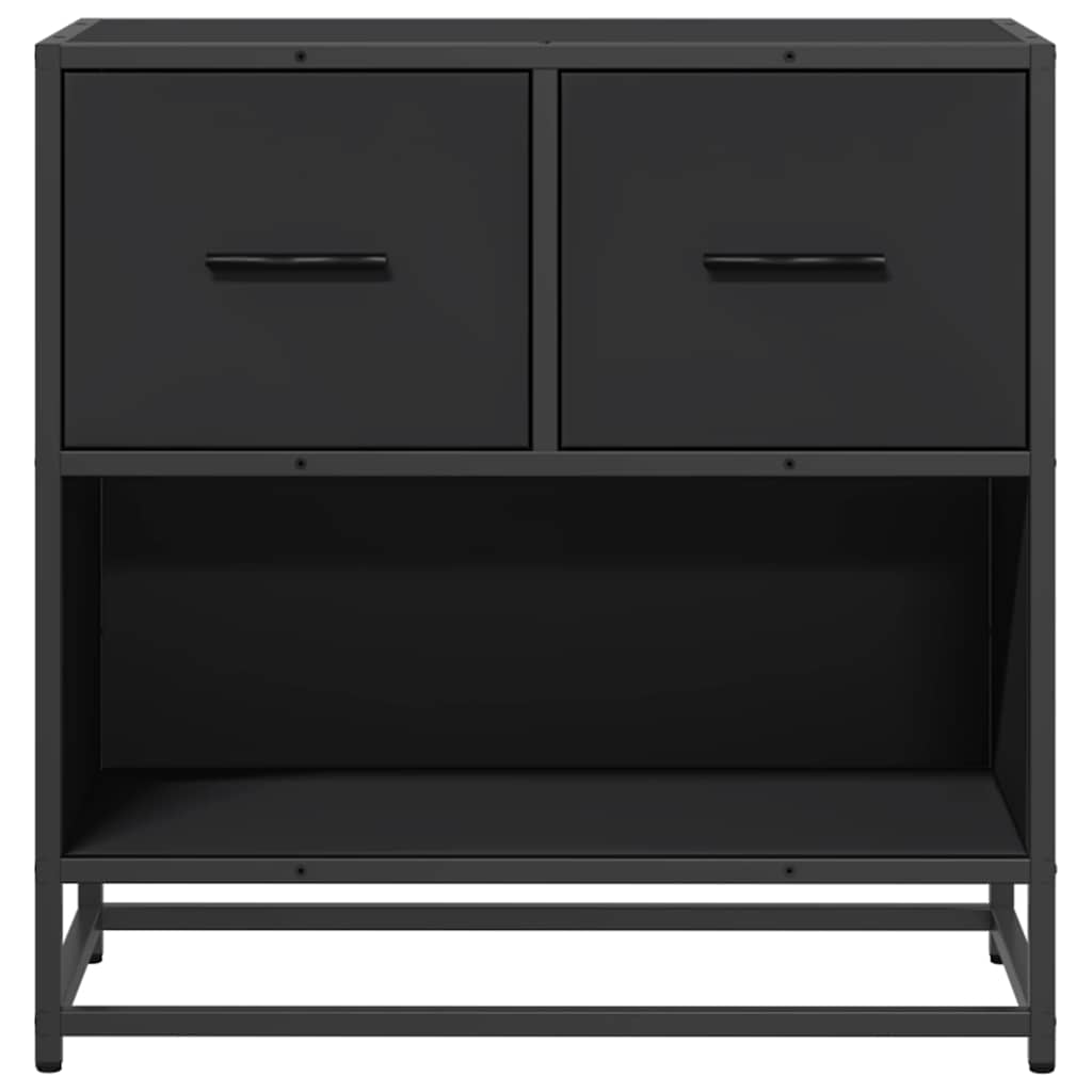 vidaXL Bedside Cabinet Black 60x31x60 cm Engineered Wood and Metal 5