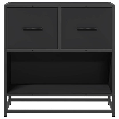 vidaXL Bedside Cabinet Black 60x31x60 cm Engineered Wood and Metal 5