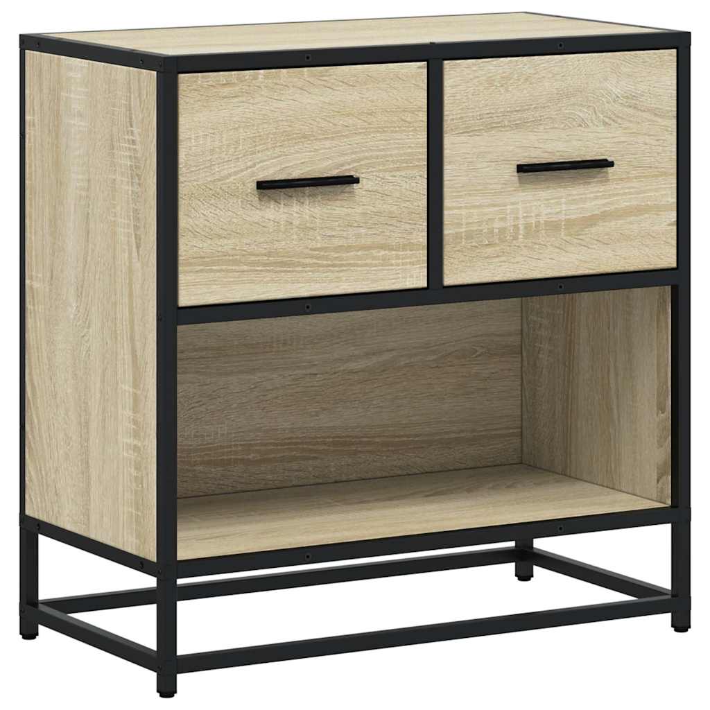 vidaXL Bedside Cabinet Sonoma Oak 60x31x60 cm Engineered Wood and Metal 2