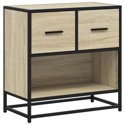 vidaXL Bedside Cabinet Sonoma Oak 60x31x60 cm Engineered Wood and Metal 2