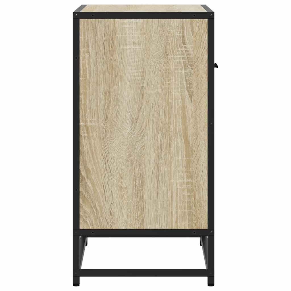 vidaXL Bedside Cabinet Sonoma Oak 60x31x60 cm Engineered Wood and Metal 6