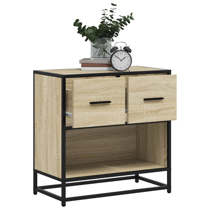 vidaXL Bedside Cabinet Sonoma Oak 60x31x60 cm Engineered Wood and Metal 1