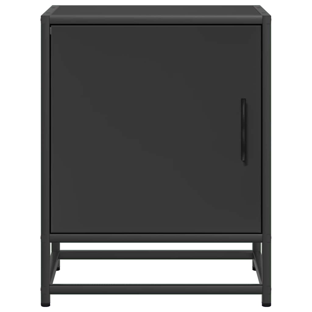 vidaXL Bedside Cabinets 2 pcs Black 40x31x50 cm Engineered Wood and Metal 5