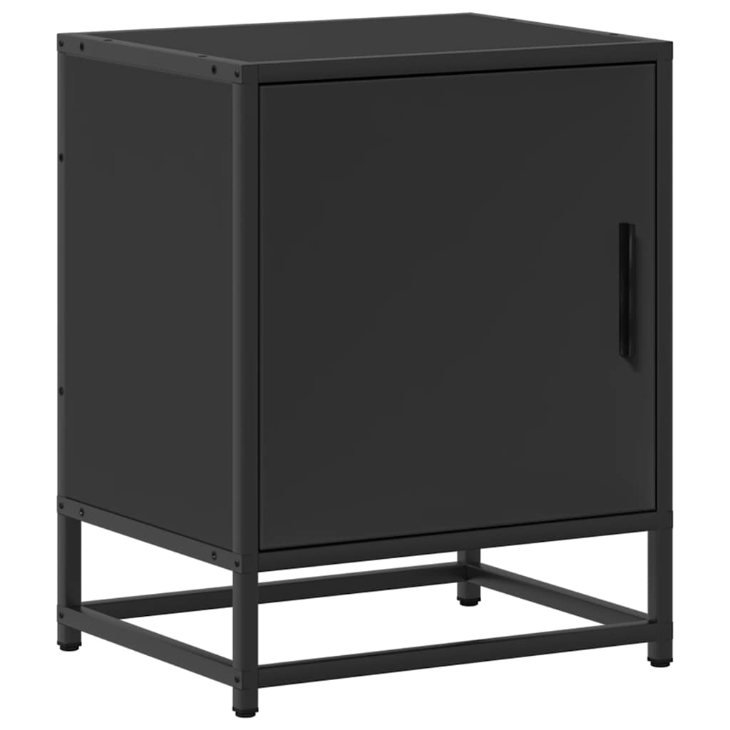 vidaXL Bedside Cabinets 2 pcs Black 40x31x50 cm Engineered Wood and Metal 6