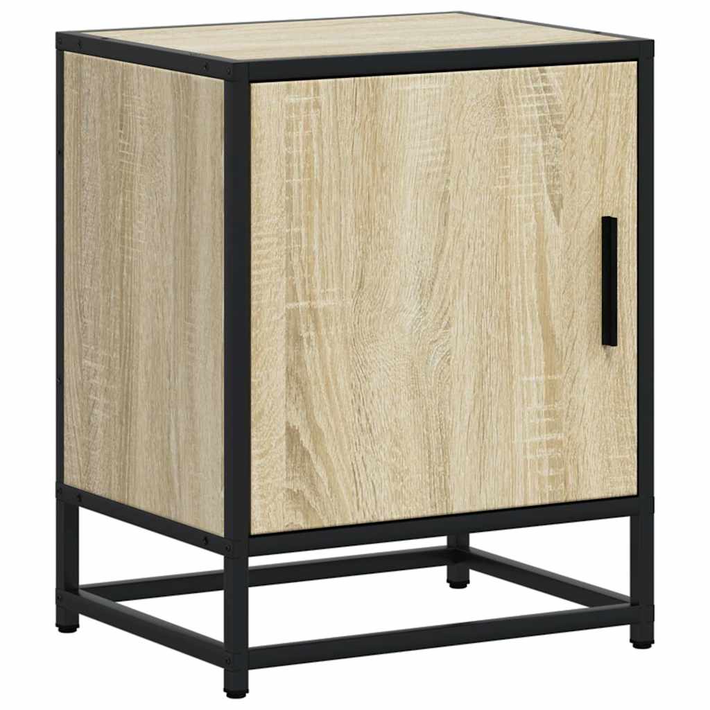 vidaXL Bedside Cabinets 2 pcs Sonoma Oak 40x31x50 cm Engineered Wood and Metal 6