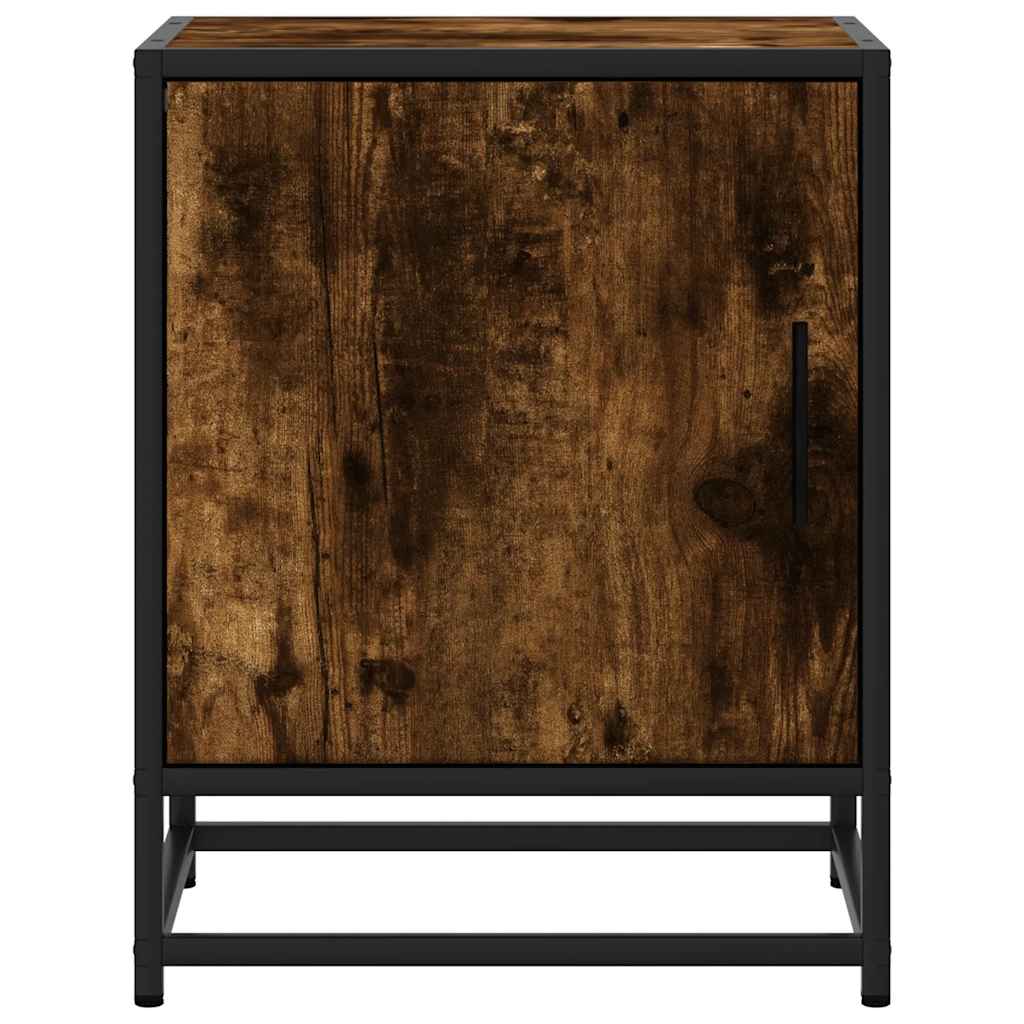 vidaXL Bedside Cabinets 2 pcs Smoked Oak 40x31x50 cm Engineered Wood and Metal 5
