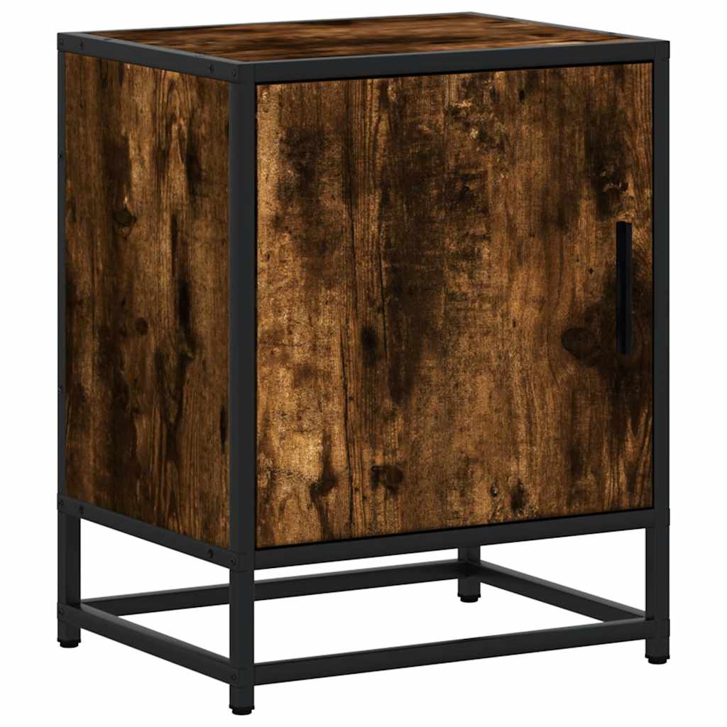 vidaXL Bedside Cabinets 2 pcs Smoked Oak 40x31x50 cm Engineered Wood and Metal 6