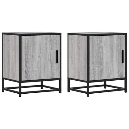 vidaXL Bedside Cabinets 2 pcs Grey Sonoma 40x31x50 cm Engineered Wood and Metal 2