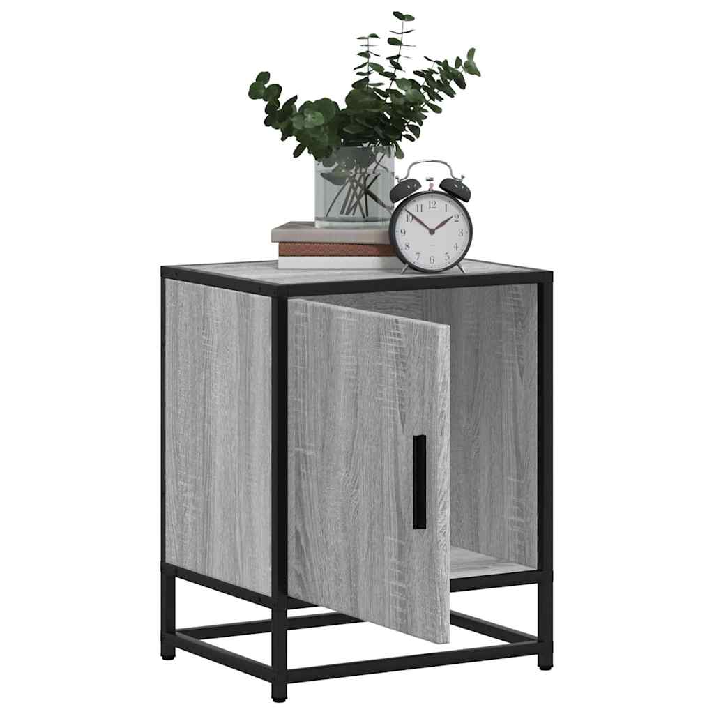 vidaXL Bedside Cabinets 2 pcs Grey Sonoma 40x31x50 cm Engineered Wood and Metal 4