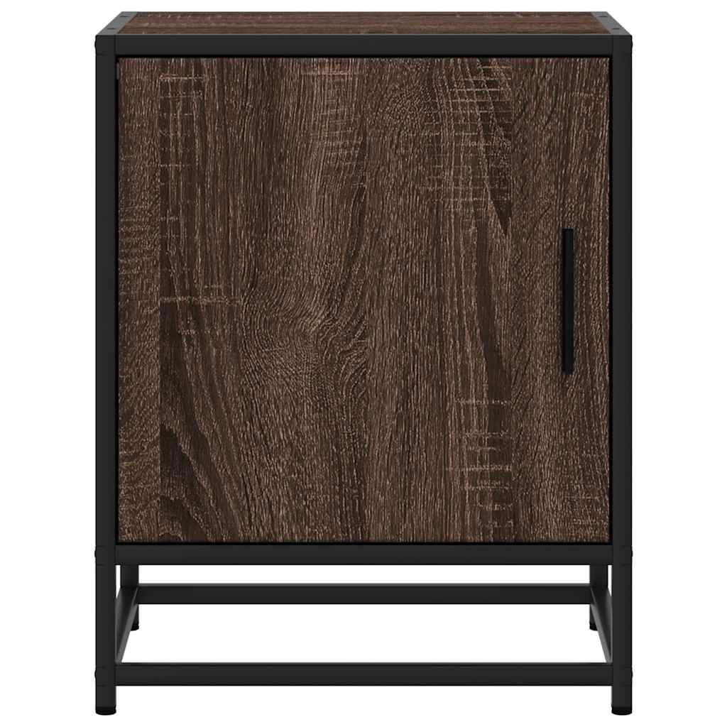 vidaXL Bedside Cabinets 2 pcs Brown Oak 40x31x50 cm Engineered Wood and Metal 5