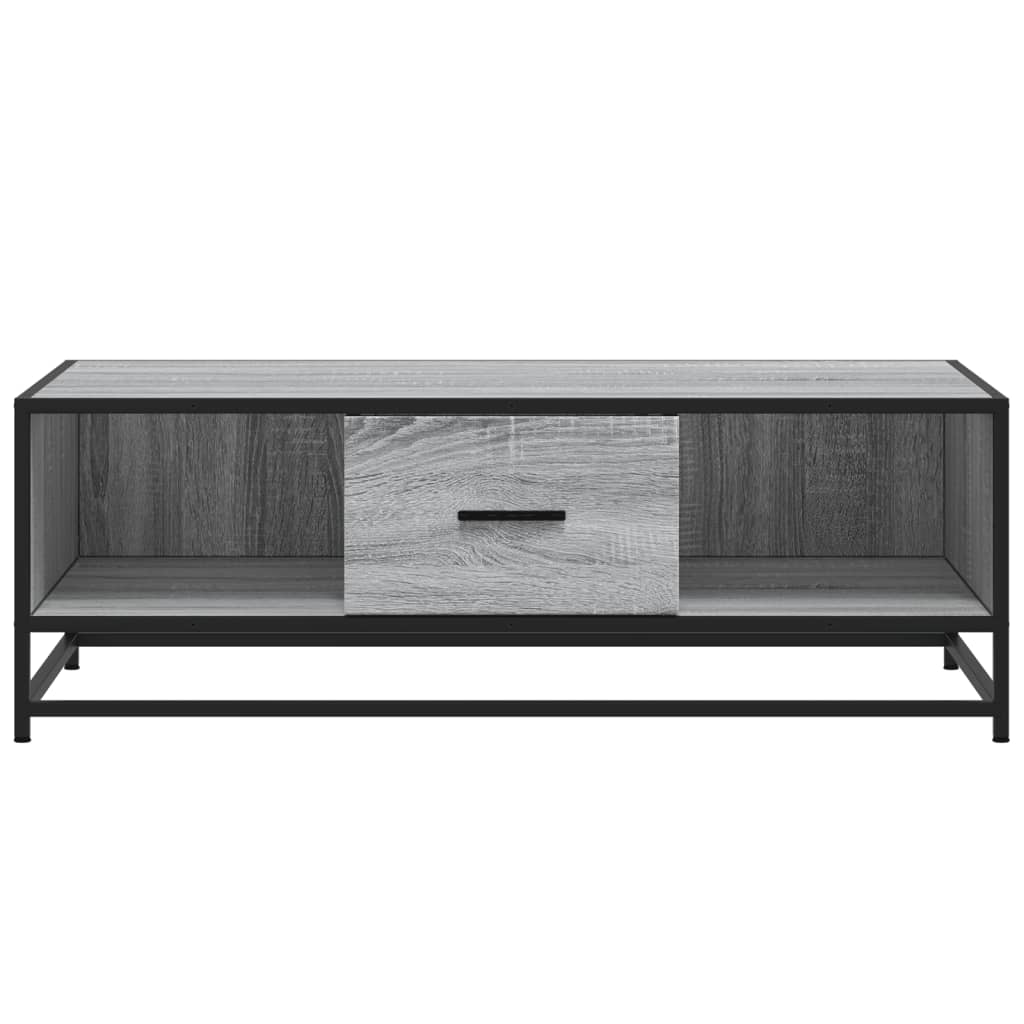 vidaXL Coffee Table Grey Sonoma 100x57x35 cm Engineered Wood and Metal 5