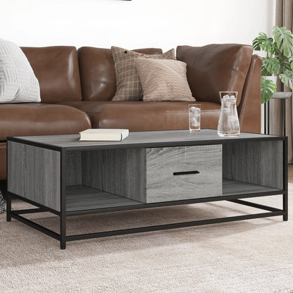 vidaXL Coffee Table Grey Sonoma 100x57x35 cm Engineered Wood and Metal 1