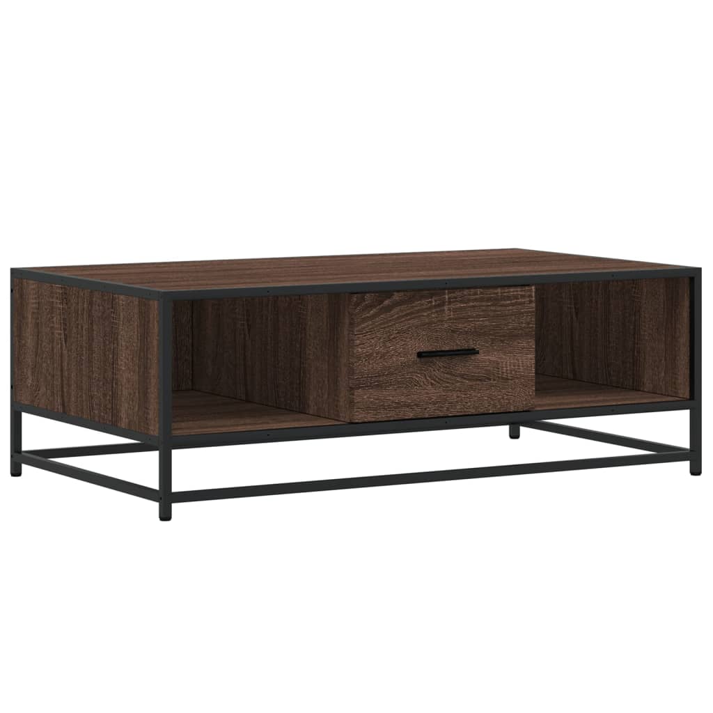 vidaXL Coffee Table Brown Oak 100x57x35 cm Engineered Wood and Metal 2