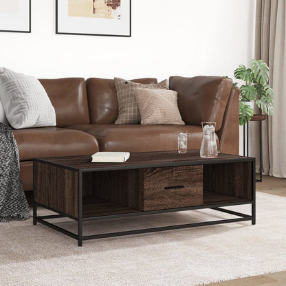 vidaXL Coffee Table Brown Oak 100x57x35 cm Engineered Wood and Metal 3