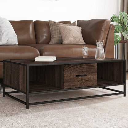 vidaXL Coffee Table Brown Oak 100x57x35 cm Engineered Wood and Metal 1