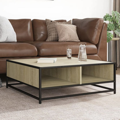 vidaXL Coffee Table Brown Oak Engineered Wood and Metal