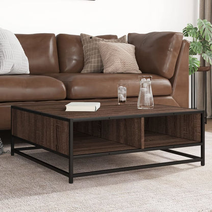 vidaXL Coffee Table Brown Oak Engineered Wood and Metal