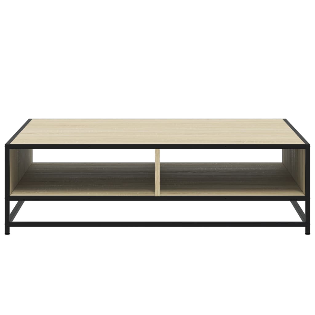 vidaXL Coffee Table Sonoma Oak 100x100x30 cm Engineered Wood and Metal 5