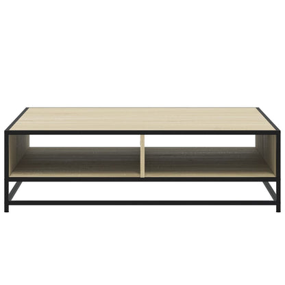 vidaXL Coffee Table Sonoma Oak 100x100x30 cm Engineered Wood and Metal 5
