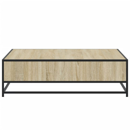 vidaXL Coffee Table Sonoma Oak 100x100x30 cm Engineered Wood and Metal 6