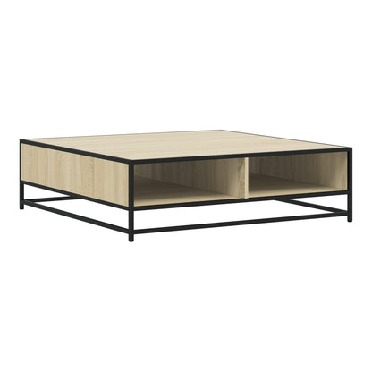 Coffee Table Brown Oak Engineered Wood and Metal Sonoma oak and black