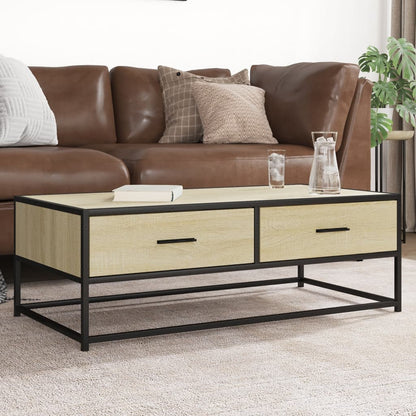 vidaXL Coffee Table Sonoma Oak 100x50x35 cm Engineered Wood and Metal 1