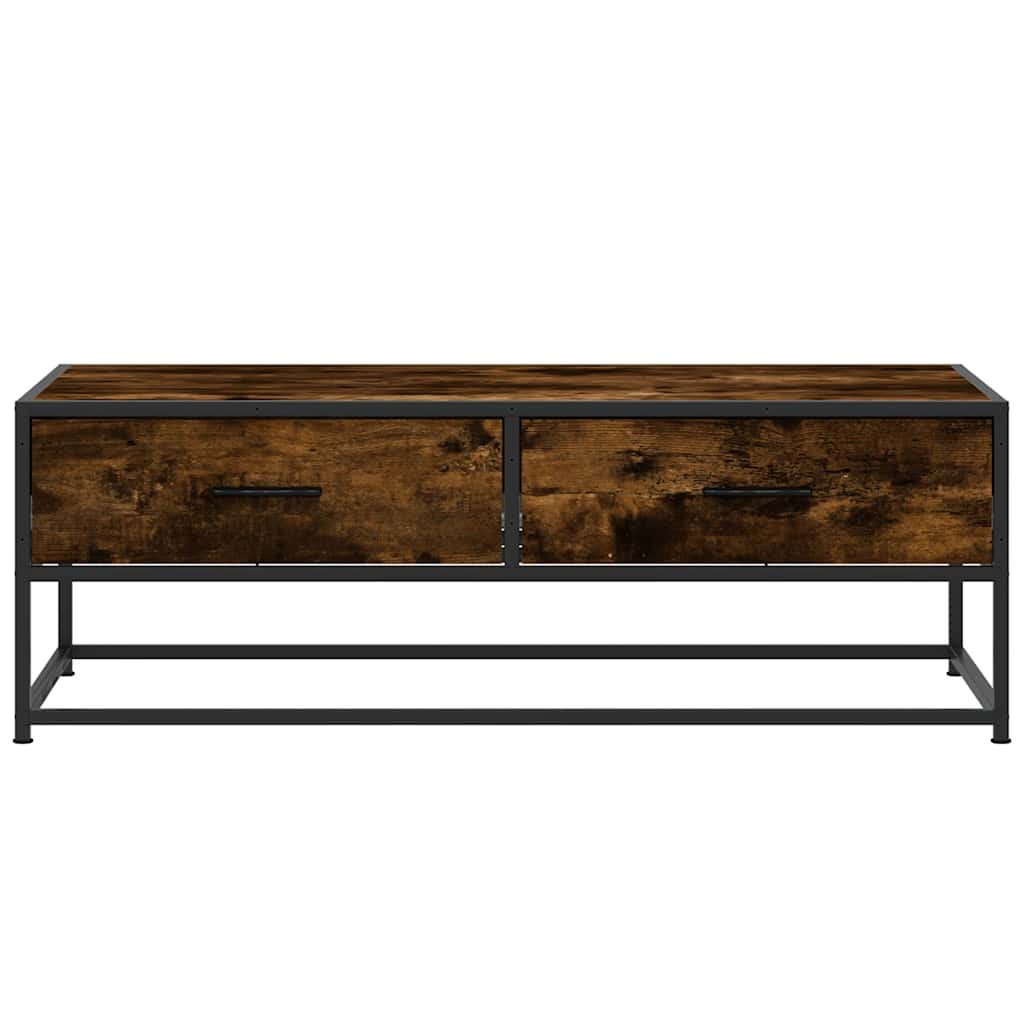 vidaXL Coffee Table Smoked Oak 100x50x35 cm Engineered Wood and Metal 5