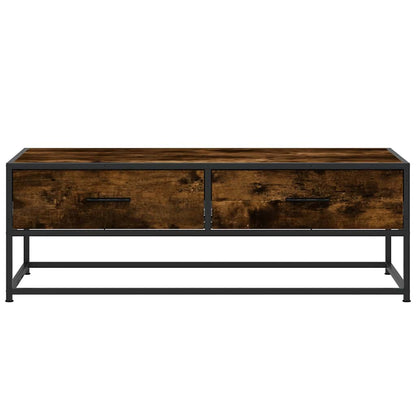 vidaXL Coffee Table Smoked Oak 100x50x35 cm Engineered Wood and Metal 5