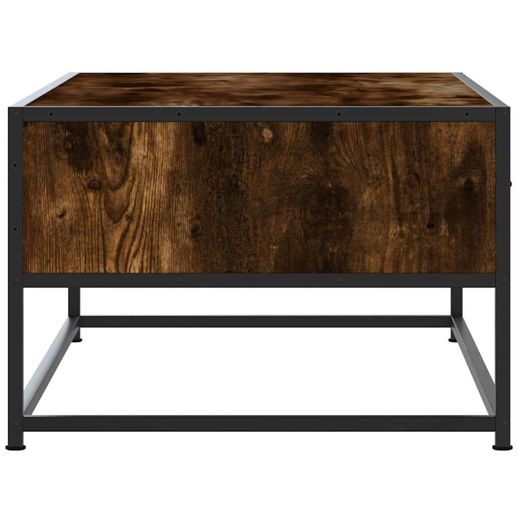vidaXL Coffee Table Smoked Oak 100x50x35 cm Engineered Wood and Metal 6