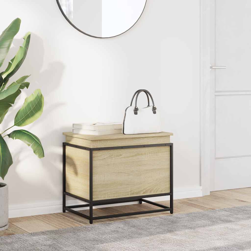vidaXL Storage Box with Lid Sonoma Oak 60x40x51.5 cm Engineered Wood 3