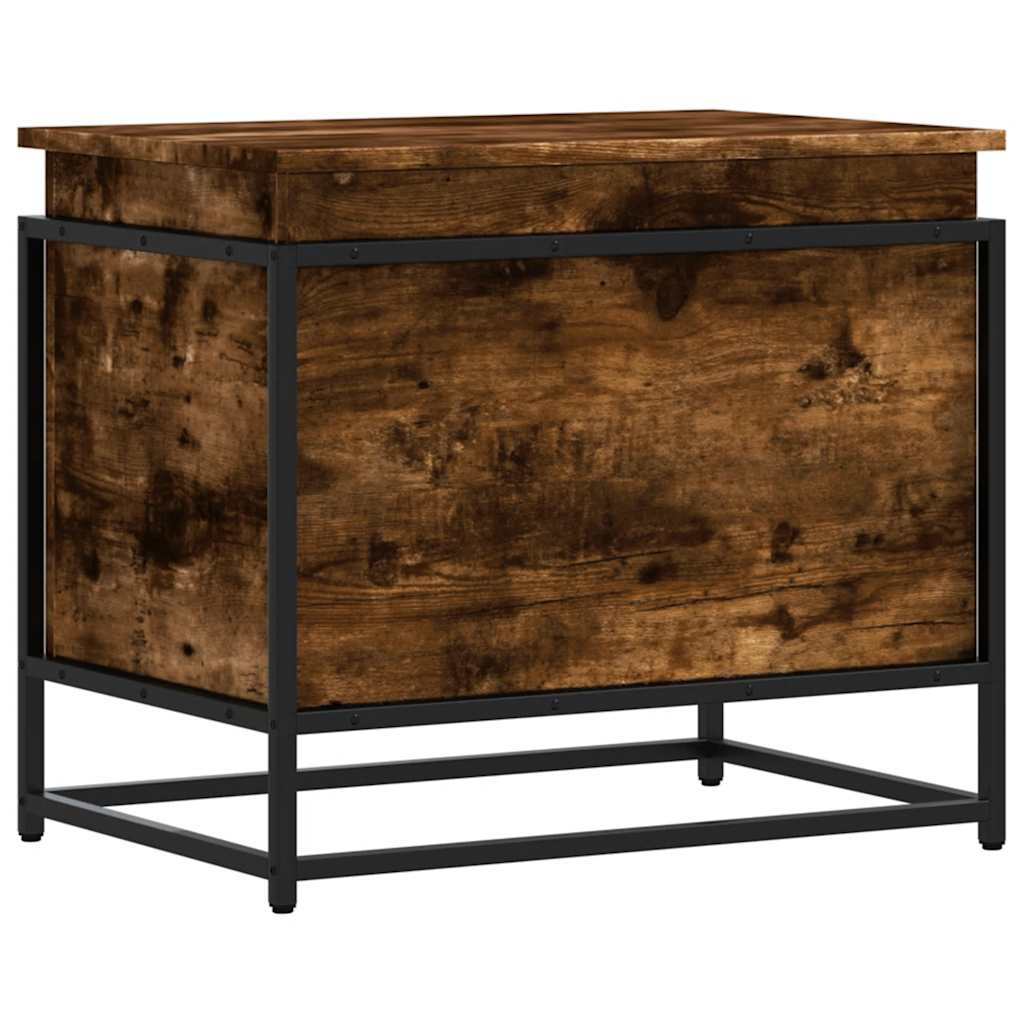 vidaXL Storage Box with Lid Smoked Oak 60x40x51.5 cm Engineered Wood 2