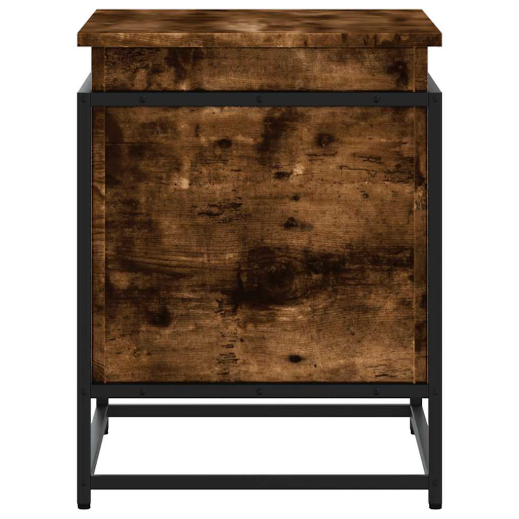 vidaXL Storage Box with Lid Smoked Oak 60x40x51.5 cm Engineered Wood 5