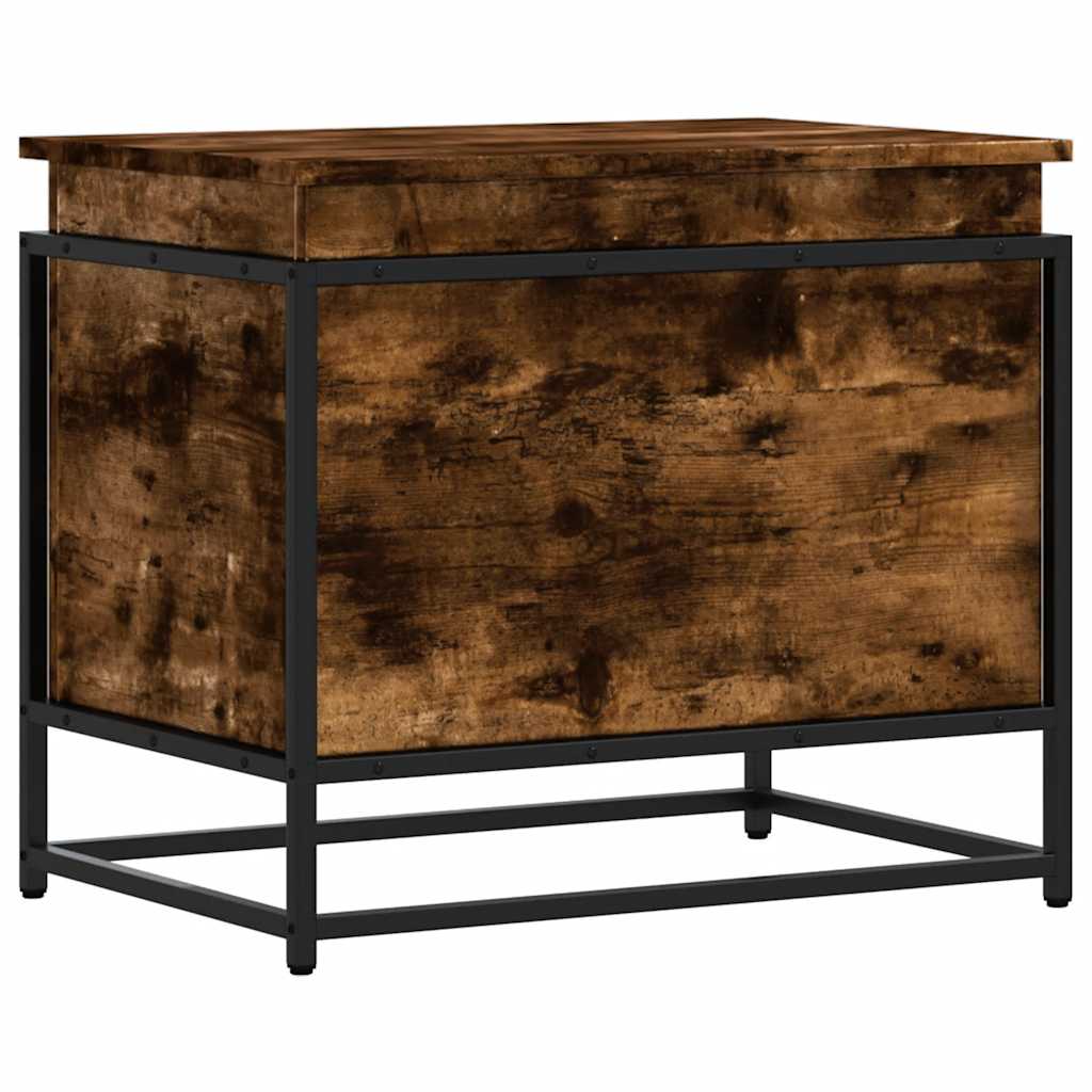 vidaXL Storage Box with Lid Smoked Oak 60x40x51.5 cm Engineered Wood 6